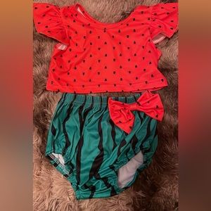 Baby girl watermelon outfit